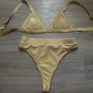 Sparkly gold bikini